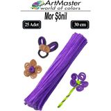 ArtMaster Şönil Mor 30 cm 25 Li 1 Paket Renkli Tüylü Tel Şönil Pipo Temizleyici Okul Öncesi Anasınıfı Kreş Hobi Eğitici - Standart
