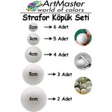 ArtMaster Strafor Köpük Top 20 Adet Güneş Sistemi Maketi Için Yuvarlak Deney Köpük Toplar Strafor Top Küre Etkinlik Okul - Standart - Beyaz