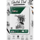 ArtMaster Telli Eskiz Defteri A5 cm 1 Adet Herboy 120 gr Eskiz Defteri Karakalem Çizim 50 Sayfa Dokulu Kağıt Üstten Açılmalı Ezkiz - Çok Renkli - 120gr