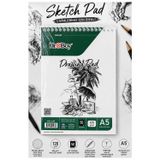 ArtMaster Telli Eskiz Defteri A5 cm 1 Adet Herboy 120 gr Eskiz Defteri Karakalem Çizim 50 Sayfa Dokulu Kağıt Üstten Açılmalı Ezkiz