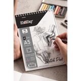 ArtMaster Telli Eskiz Defteri A5 cm 1 Adet Herboy 90 gr Eskiz Defteri Karakalem Çizim 40 Sayfa Dokulu Kağıt Üstten Açılmalı Ezkiz - Çok Renkli - Standart