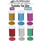 ArtMaster Toz Sim 6 Renk Tuzluklu 7 gr 6 Adet Renkli Okul Etkinlik Dekorasyon Toz Sim Epoksi Reçine Süs Karışık Renk - Standart - Çok Renkli