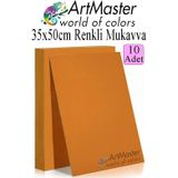 ArtMaster Turuncu Renkli Mukavva 35x50 cm 10 Adet 1 Paket Renkli Sert Karton 1.0 mm Anasınıfı Hobi Etkinlik Okul Öncesi Elişi