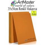 ArtMaster Turuncu Renkli Mukavva 35X50 cm 5 Adet 1 Paket Renkli Sert Karton 1.0 mm Anasınıfı Hobi Etkinlik Okul Öncesi Elişi - Standart