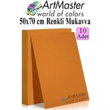 ArtMaster Turuncu Renkli Mukavva 50X70 cm 10 Adet 1 Paket Renkli Sert Karton 1.0 mm Anasınıfı Hobi Etkinlik Okul Öncesi Elişi - Standart