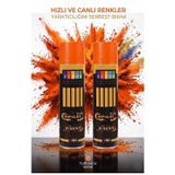 ArtMaster Turuncu Sprey Boya 200 ml 2 Adet Südor Hızlı Kuruyan Renkli Profesyonel Canlı Renk Ahşap Plastik Demir Metal Porselen