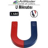 ArtMaster U Şekilli Mıknatıs 1 Adet Deney Malzemesi Kırmızı Mavi Boyalı Mıknatıs Okul Projeleri Için U Şekilli At Nalı Mıknatıs - Kırmızı - Mavi - 8x35x40 - Standart