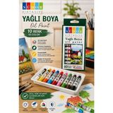 ArtMaster Yağlı Boya 10 Renk 9 ml 1 Paket Südor Yağlı Boya Seti 10 Lu Ahşap Tuval Taş Ağaç Boyamalar Için Idea Boyama Seti - Çok Renkli