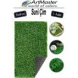 ArtMaster Yapay Çim 30X40 cm 1 Adet A3 Boyutunda Dekoratif Maket Çim Yapay Çim Halı Teraryum Suni Çim - Yeşil - Standart