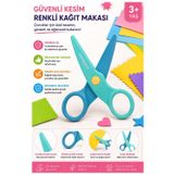 ArtMaster Yeşil Mavi Kağıt Makası 1 Adet Keyroad Plastik Küt Uç Korumalı Okul Makası Çocuk Makası Okul Öncesi Kreş Ana Sınıfı