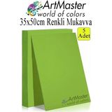 ArtMaster Yeşil Renkli Mukavva 35X50 cm 5 Adet 1 Paket Renkli Sert Karton 1.0 mm Anasınıfı Hobi Etkinlik Okul Öncesi Elişi - Standart
