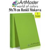 ArtMaster Yeşil Renkli Mukavva 50X70 cm 5 Adet 1 Paket Renkli Sert Karton 1.0 mm Anasınıfı Hobi Etkinlik Okul Öncesi Elişi - Turuncu - Standart