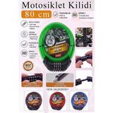 ArtMaster Yeşil Şifreli Motosiklet Kilidi 80 cm 1 Adet K-3682 Çelik Halat Plastik Kaplamalı Bisiklet Kiliti Motorsiklet Scooter - 80cm - Standart