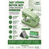 ArtMaster Yeşil Zımba Makinesi 24/6 1 Adet Fixpoint P-4550 Pastel Renkler Büyük Zımba Makinası ve Teli 20 25 Sayfa Dereceli Ofis - Standart