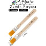 ArtMaster Zemin Fırçası 1 Numara 2 Adet Boya Fırçası Sentetik Ipek Uçlu Kıl Akrilik Guaj Yağlı Boya Fırçası Zemin Fırça No:1 - Standart - Naturel