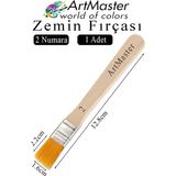 ArtMaster Zemin Fırçası 2 Numara 1 Adet Boya Fırçası Sentetik Ipek Uçlu Kıl Akrilik Guaj Yağlı Boya Fırçası Zemin Fırça No:2 - Standart - Naturel
