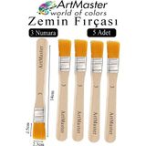 ArtMaster Zemin Fırçası 3 Numara 5 Adet Boya Fırçası Sentetik Ipek Uçlu Kıl Akrilik Guaj Yağlı Boya Fırçası Zemin Fırça No:3 - Standart - Naturel