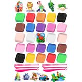 ArtMaster Zıplayan Oyun Hamuru 24 Lü 1 Paket Hava Ile Kuruyan Modelleme Kili Yumuşak Köpük Kil Esnek Clay - Çok Renkli - Standart