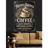 Artmeg Freshly Brewed Kahve Tabelası Dekoratif Kanvas - Mdf Ahşap Tablo
