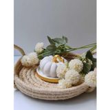 ArtnestbyAysun Dekoratif Balkabağı Yuvarlak Sunumluk ile İkili Set, El Yapımı, Ev Dekoru, Obje, Hediyelik, Öğretmenler Günü, Anneler Günü
