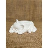 ArtnestbyAysun Uyuyan Kedi Minimalist Dekoratif Kaktüs ve Sukulent Saksısı, Beyaz Renk Yüksek Kaliteli Malzeme El Yapımı Hediyelik, Ev Dekoru, Masa Dekoru, Anneler Günü, Öğretmenler Günü