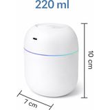 Artopio 220 ml Oda Mini Hava Nemlendirici - Mini Buhar Makinesi + Aroma Difüzörü ve Gece Lambası- Sessiz - Beyaz
