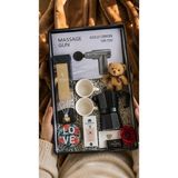 Artopio 4 Başlıklı Masaj Tabancası + 3 Fincanlı Moka Pot Hediye Seti | Kadınlar & Anneler Günü Hediyesi - Siyah - Gri