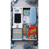 Artopio Genç Erkek Hediye Seti LCD Kalemlik Tablet + Uno Kart + Mini Şemsiye + Hesap Makinesi - Standart