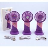 Artopio Şarjlı Mini El Fanı 3 Kademeli Hız Ayarlı Standlı Masaüstü Vantilatör Taşınabilir USB Fan - Pembe