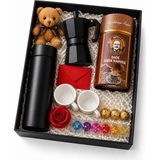 Artopio Siyah Dijital Isı Göstergeli Çelik Termos 500ML + Moka Pot 3 Fincan + Dibek Kahvesi 500G + 6’lı Mum | Kahve Hediye Seti | Kadın/ Erkek Uygun