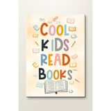 ArtPlaka Cool Kids Read Books - Çocuk Odası Metal Tablo - Mıknatıslı Montaj - Duvar Dekoru