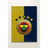 ArtPlaka Sarı Lacivert 1907: Lacivert Duvarda Altın Arma - Metal Tablo - Mıknatıslı Montaj - Duvar Dekoru