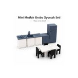 ArtPolat Mini Mutfak Oyun Evcilik Seti – Buzdolabı, Ocak, Evye, Tezgah, Yemek Masası ve Bulaşık Makinesi Minyatür Mutfak Grubu