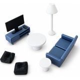 ArtPolat Mini Salon Takımı Oyuncak Seti 3D Baskı Minyatür Oturma Odası Mobilyaları Tv Ünitesi Koltuk Sehpa Lambader Seti