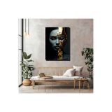 artprinta Altın Detaylı Soyut Kadın Portresi Çok Renkli 60 x 90