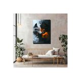 artprinta Ateş & Buz – İkili Kurt Konsept Dekor Tablosu Çok Renkli 45 x 65