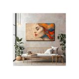 artprinta Soyut Kadın Portresi Temalı Dekoratif Duvar Tablosu Çok Renkli 60 x 90