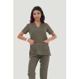 Artra Medical Giyim Likralı Core Flex Scrubs Cerrahi Forma Takım - Haki Yeşil