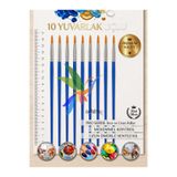 Artshop 10 Adet Yuvarlak Uçlu Resim Fırçası, Akrilik, Yağlı, Guaj, Sulu Boya Için, Yumuşak Doku