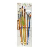 Artshop 6'lı Fırça Seti Kesik Uçlu, Düz Uçlu Fırça, Yelpaze Fırçalı Profosyonel Set