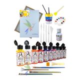 Artshop Südor 10x40 ml Akrilik Boya Başlangıç Seti, 35x50 Tuval, 5 Fırça, Su Kabı, 5 Spatula, Vernik