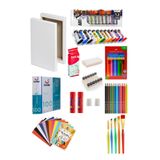 arttone 35x50 Tuval 12x12ml Tüp Akrilik 12'Li Jumbo Kuru Boya Stick Şişeli Palet Pebeo Fırça Sunum Set
