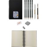 Arttone Alex Schoeller Sprialli Eskiz Defteri A4 120 gr 70 Yp Lyra Dereceli Kalem Çantalı Eskiz Çizim Seti