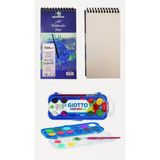 Arttone Alex Suluboya Blok Defter 14.85X8 cm 300 gr Spiralli 10 Sayfa Giotto 12 Renk Ø 23 mm Suluboya