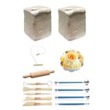 arttone Beyaz Seramik Hamuru 6x2 Kg Kil Şekillendirme Gereçler 24 Parça Set