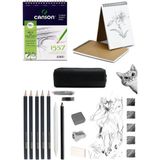 Arttone Canson A5 120 gr Eskiz Defteri 40 Yaprak Dereceli Kurşun Kalem 12 Parça Set