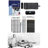Arttone Canson Defter A5 200 gr Cretacolor 6'lı Aquarell Sulandırılabilir Fırçalı Rulo Kalemlik Eskiz