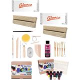arttone Doğal Seramik Hamuru 1000Grx2 Gr Şişeli Palet 25ml 12'li Akrilik Seramik Başlangıç Seti