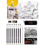 arttone Eskiz Defteri A5 120 gr 50 yp Adel Dereceli Kalem Seti 8'li Drawing Set