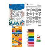 Arttone St. Petersburg Sonnet Boyama Kitabı Mandala A4 160 gr 20 Yaprak Bic Kuru Boya Kalemi 12'li Set